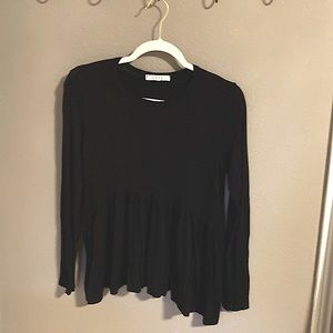 Like new baby doll, long sleeve top in black.  Size S.